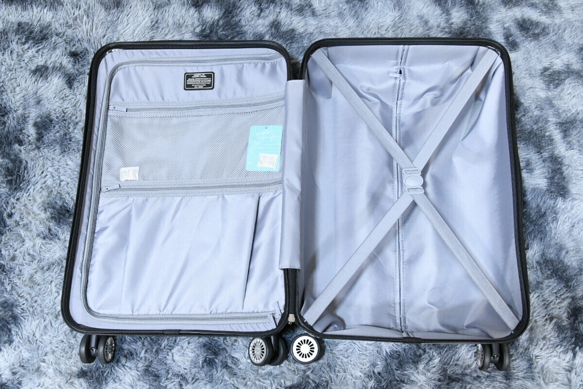 PL4CK69 スーツケース キャリーケース トランク TASロック イタリアデザイン 4輪 パープル 紫 旅行用品の画像6