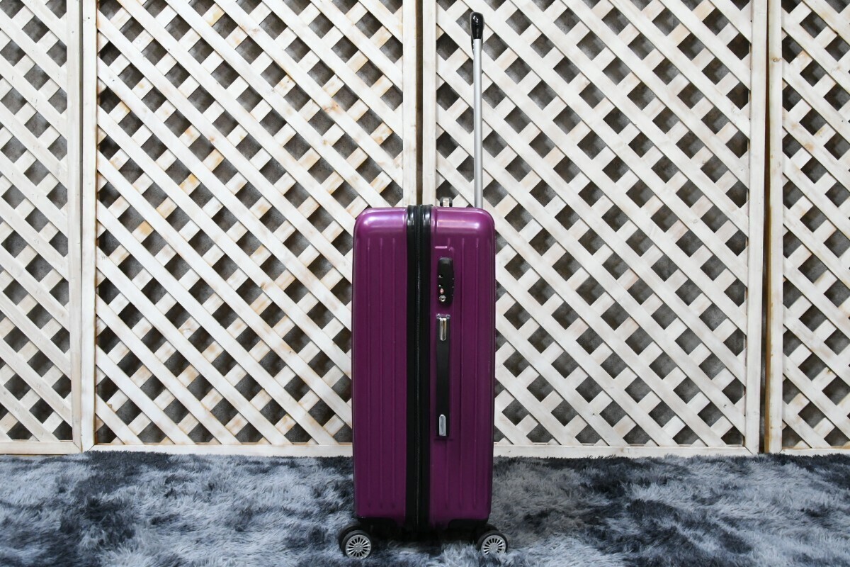 PL4CK69 スーツケース キャリーケース トランク TASロック イタリアデザイン 4輪 パープル 紫 旅行用品の画像4