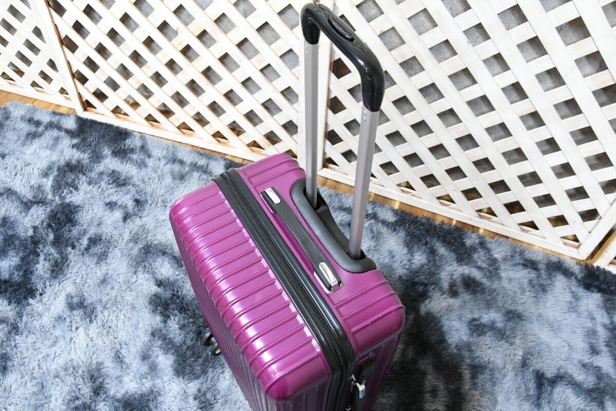 PL4CK69 スーツケース キャリーケース トランク TASロック イタリアデザイン 4輪 パープル 紫 旅行用品の画像5
