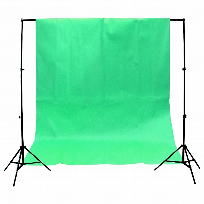 合成 緑 背景布付き 撮影用 スタンド セット グリーン 伸縮 高さ80～218cm 幅200cm 収納ケース付 スタジオ 商品 全身 動画_画像1
