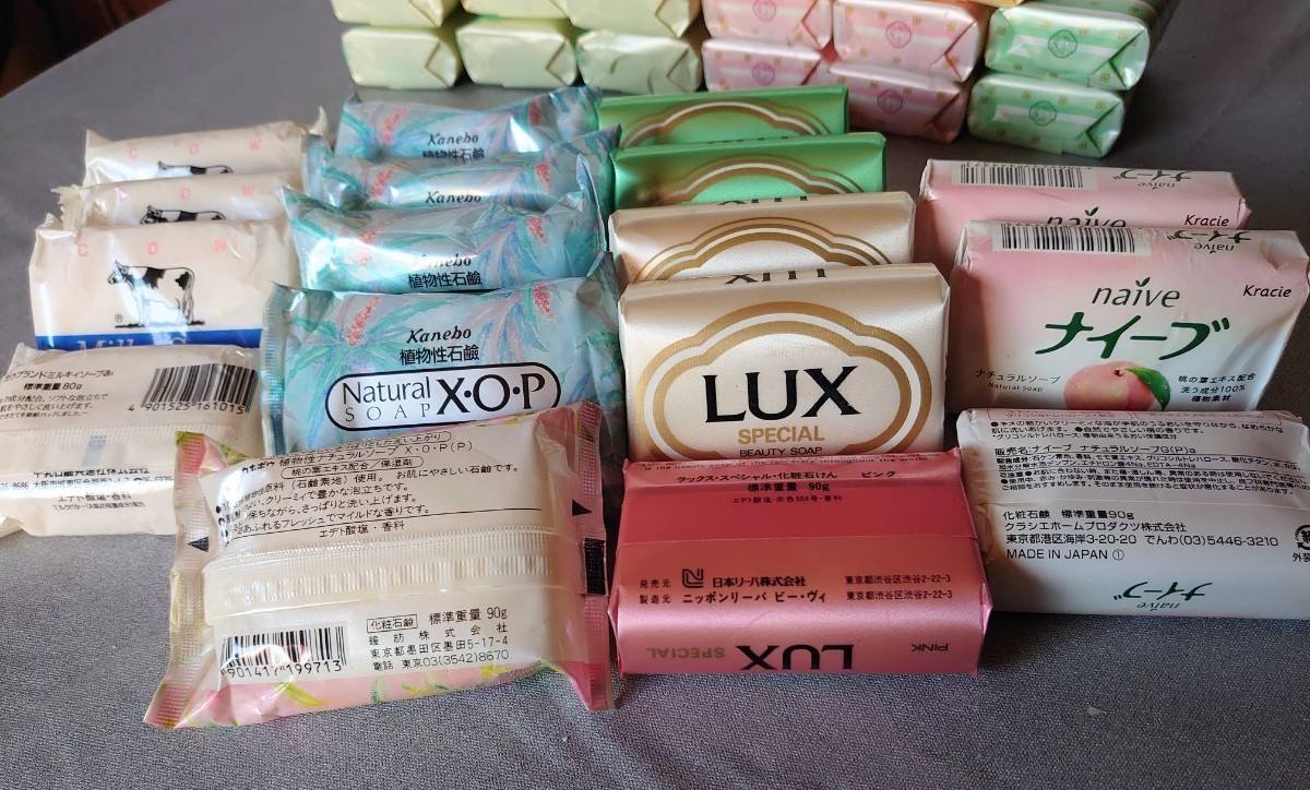 未使用 レトロ石鹸 固形石鹸 資生堂 カネボウ LUX 牛乳石鹸 maxノエビア等色々まとめて54個_画像2