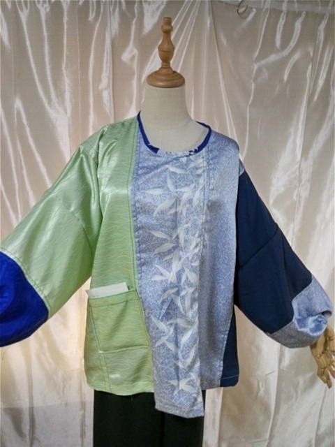 <.. ..> туника L размер .. б/у товар кимоно переделка лоскутное шитье 