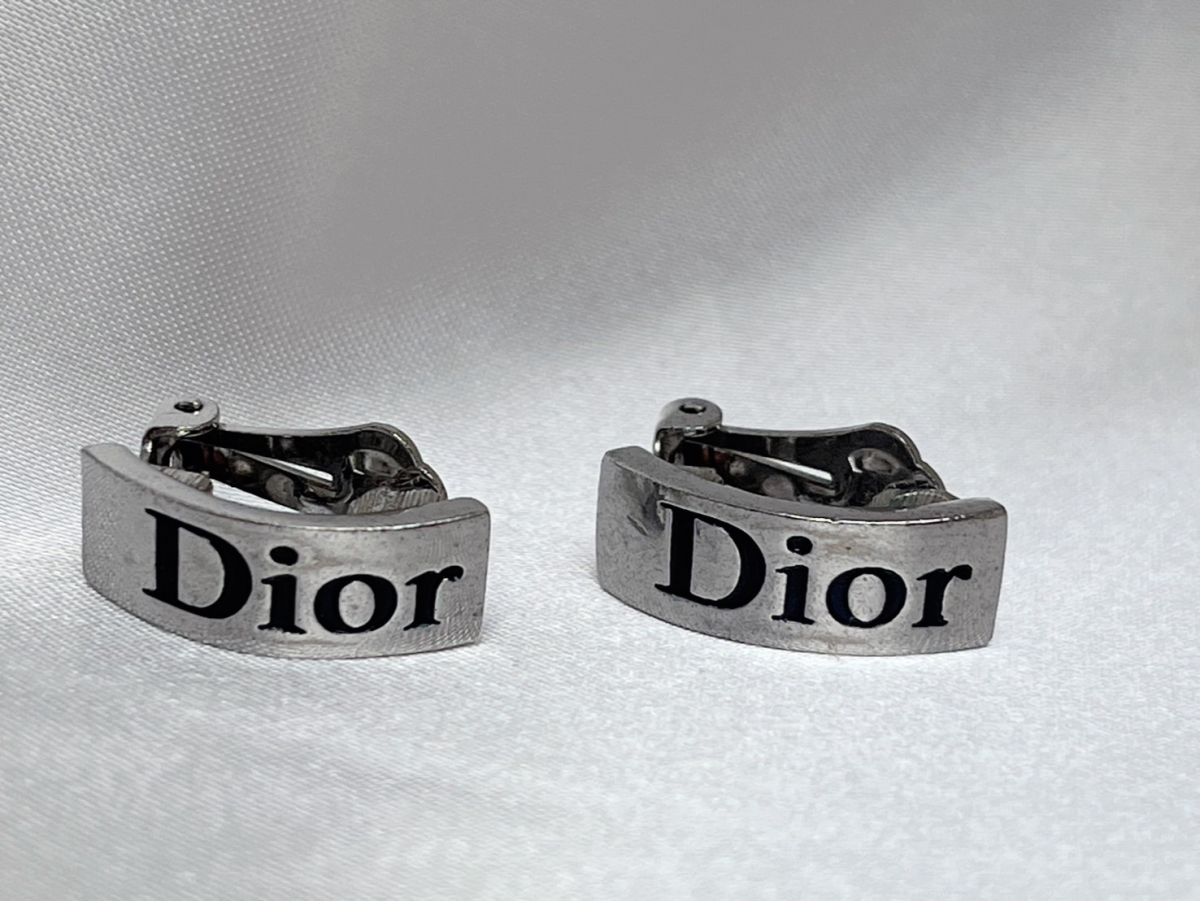 10535-3-SK23-Dior-Christian Dior ミニフープイヤリング 両耳-Diorロゴ シルバー ヴィンテージディオール Dior Vintage_画像1