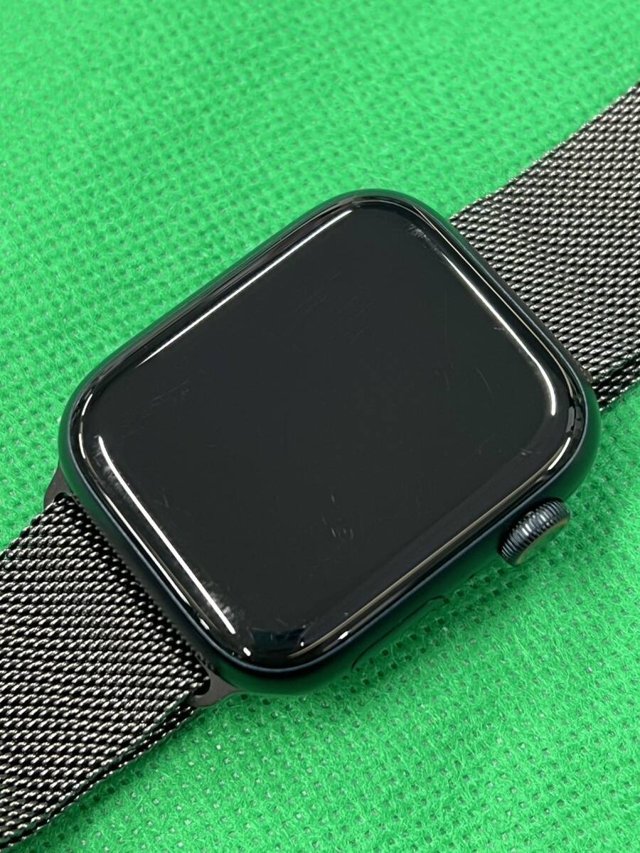 中古 Apple Watch Series 8 GPS+Cellularモデル MNN73J/A 45mm ミッドナイト+ミラネーゼループ_画像2