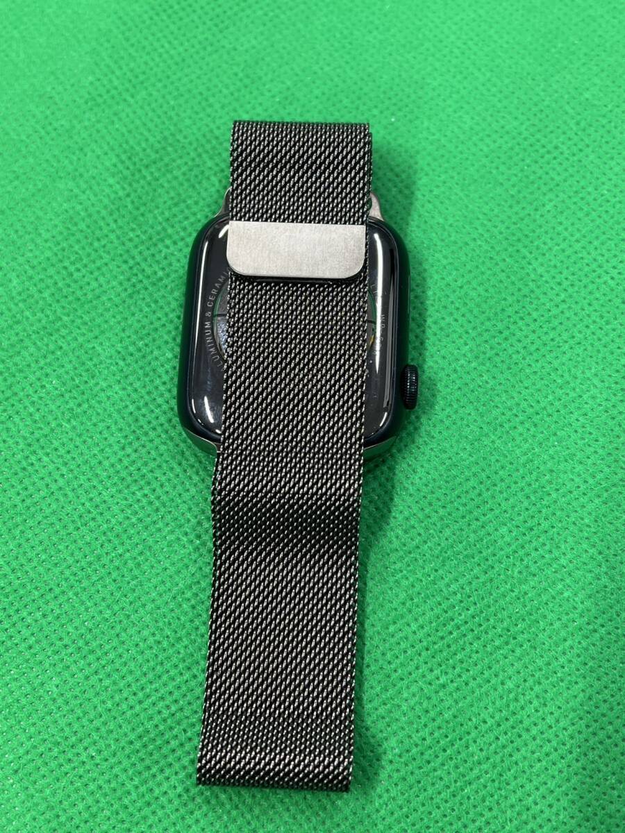中古 Apple Watch Series 8 GPS+Cellularモデル MNN73J/A 45mm ミッドナイト+ミラネーゼループ_画像4
