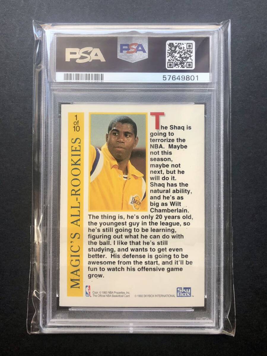 【Shaquille O'Neal】1992 Hoops #1 RC Magic's All Rookies Team！PSA9！Hot！シャック！_画像2