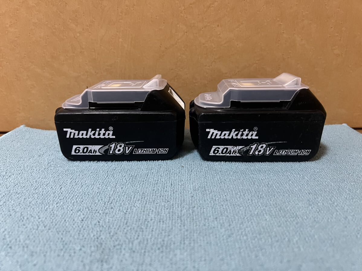 マキタ Makita 純正 2個 Li-ion バッテリー BL1860B 6.0Ah 18V 雪マーク マキタバッテリーマキタインパクトドライバー 動作品 美品の画像4