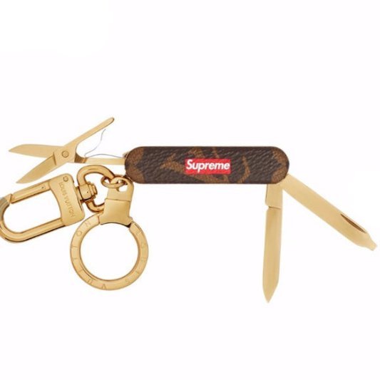  new goods limited goods Louis Vuitton Supreme collaboration monogram pocket knife bag charm key holder MP2071 SUPREME Me.k/d.h