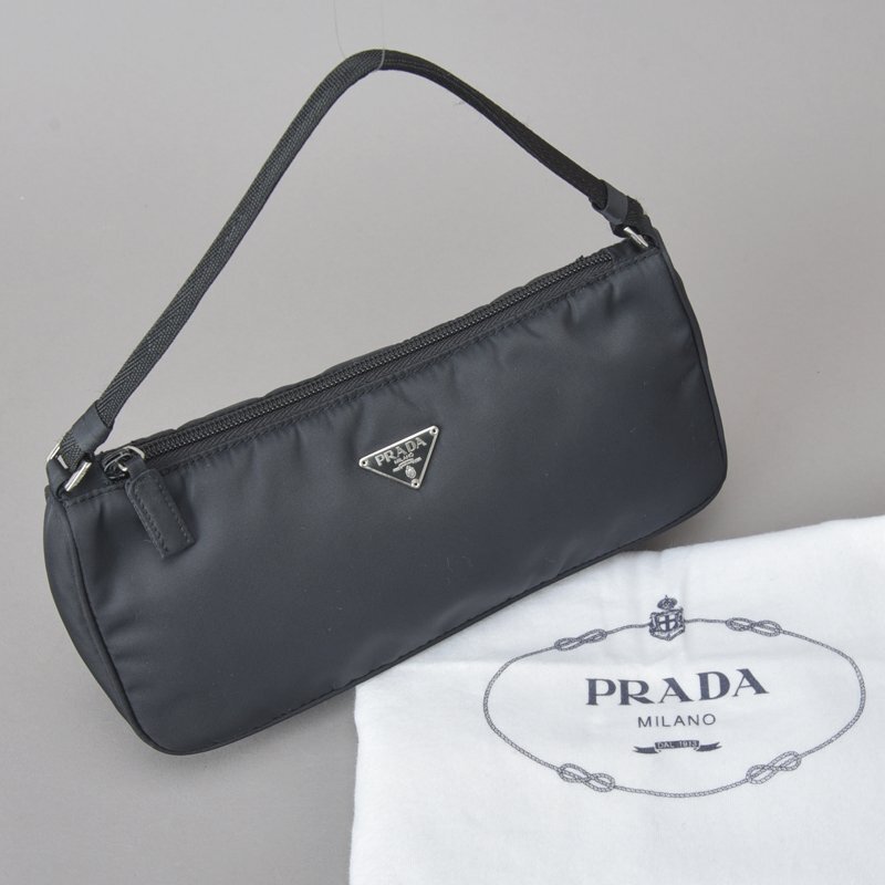 殿堂 極美品 1円 PRADA Mk.c 鞄 イタリア製 ミニバッグ 三角プレート