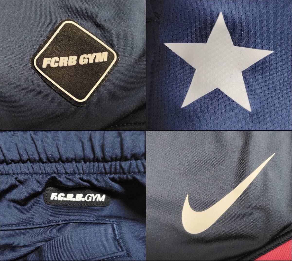 F.C.Real Bristol FCRB ソフネット SOPHNET. セットアップ カットソー ハーフパンツ スター ロゴ 刺 L 紺 ネイビー ナイキ NIKE △3_画像7