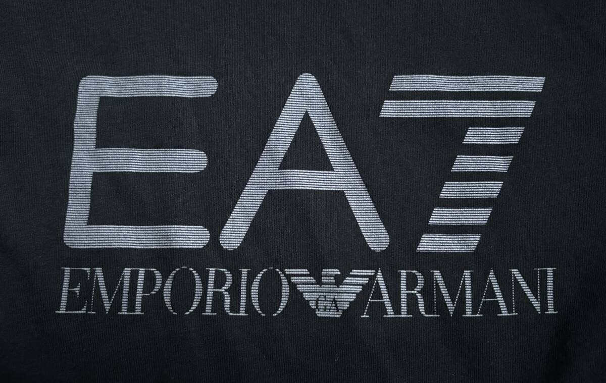 新品 EA7 EMPORIO ARMANI エンポリオアルマー二 Tシャツ ロゴプリント 半袖 コットン TRAIN VISIBILITY 黒 ブラック L △3_画像5