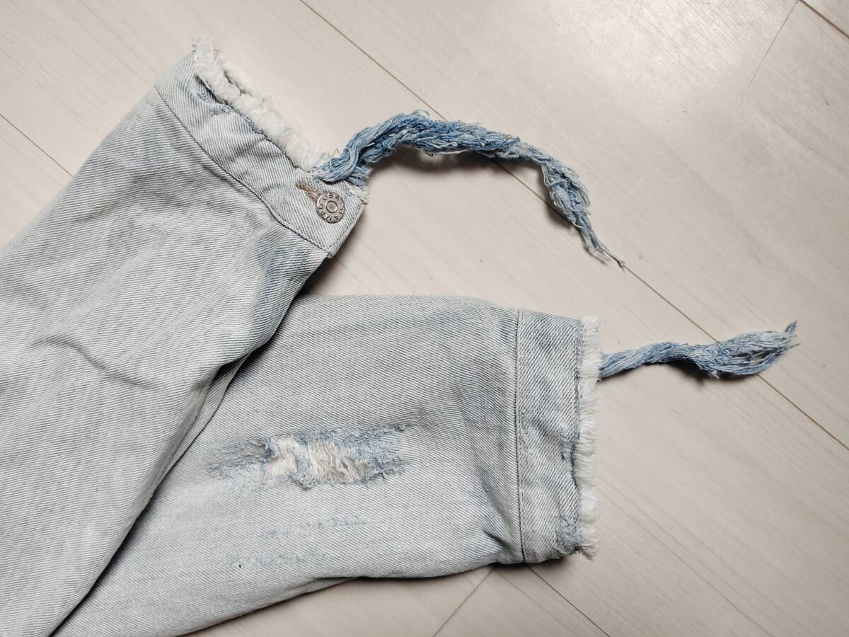 STAMPD スタンプド Stockton Denim Jacket ストックトン デニム ジャケット オーバーサイズ カットオフ ウォッシュ加工 インディゴ L △2_画像5