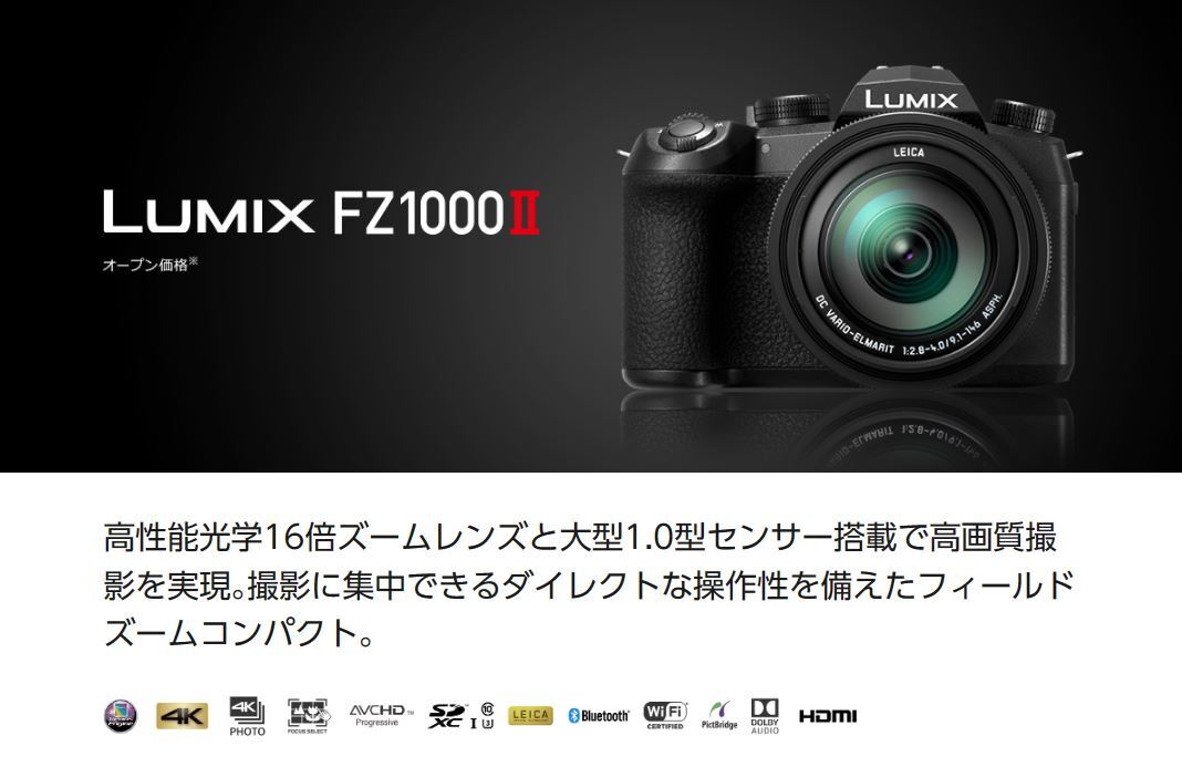 ◆送料無料◆新品◆Panasonic◆デジタルカメラ LUMIX◆高性能光学16倍ズームレンズ/大型1.0型センサー搭載◆DC-FZ1000M2『ブラック』◆