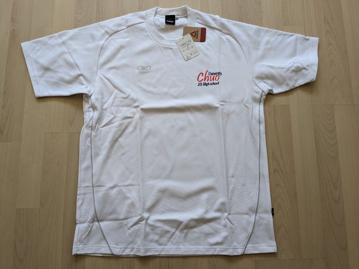 LL Tシャツ Reebok リーボック 白 半袖Tシャツ 大きいサイズ 日本製 新品 ロゴ 部活 体操服 体操着 ホワイト 新品