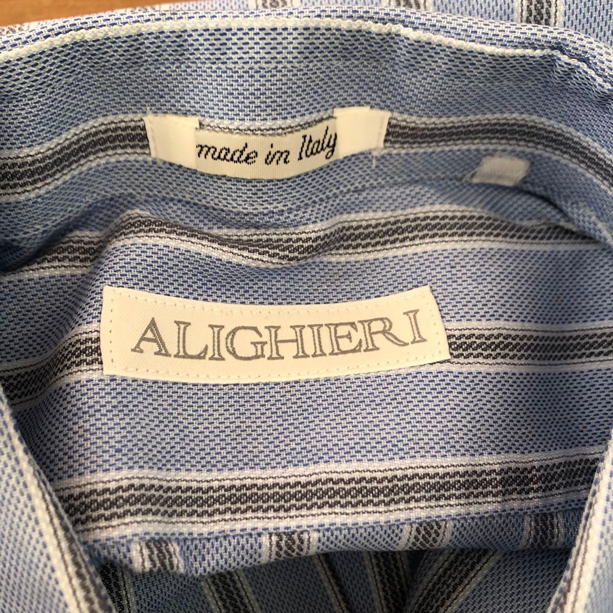 ALIGHIERI ワイシャツ　シャツ 長袖 ストライプ　メンズ XL イタリア製　クリーニング済み