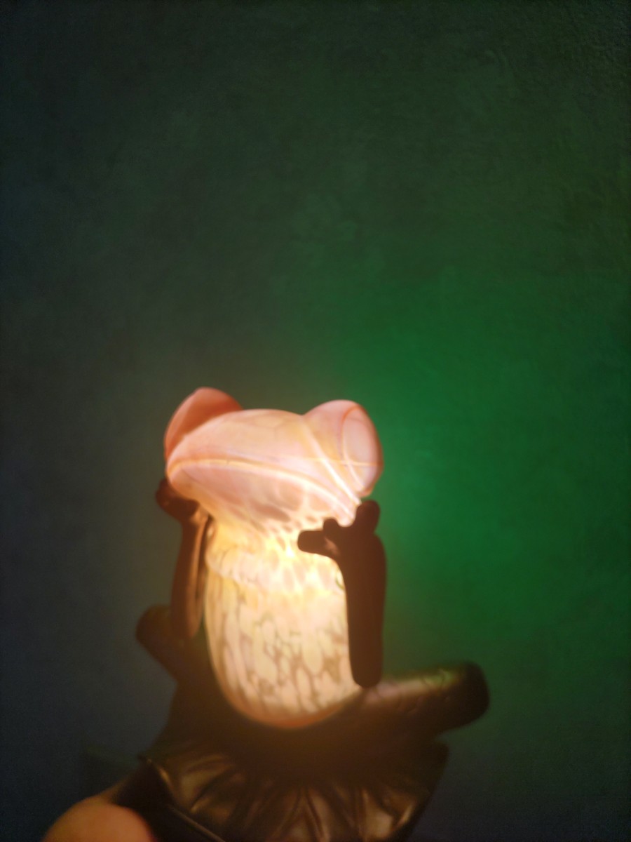 ㈱あまの かえる ランプ カエル 蛙 インテリア アンティーク風　 デスクライト かえるのランプ ガラス　イルミネーション　置物　ライト_画像3