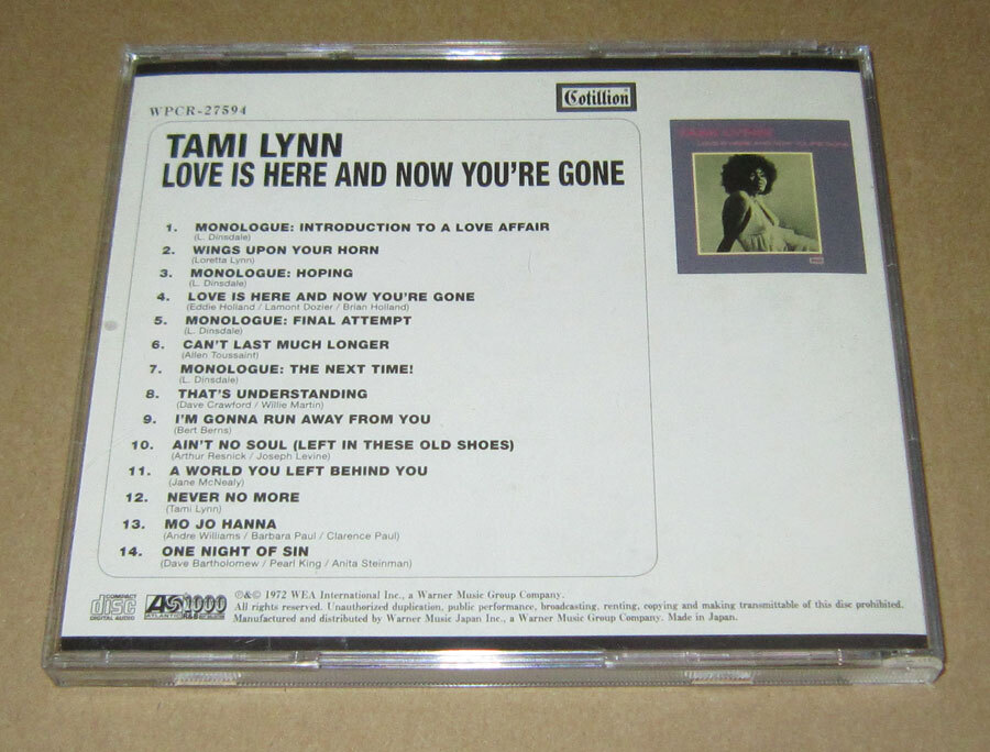 CD　タミー・リン　ラヴ・イズ・ヒア　帯付き●Tami Lynn Love Is Here And Now You're Gone_画像3