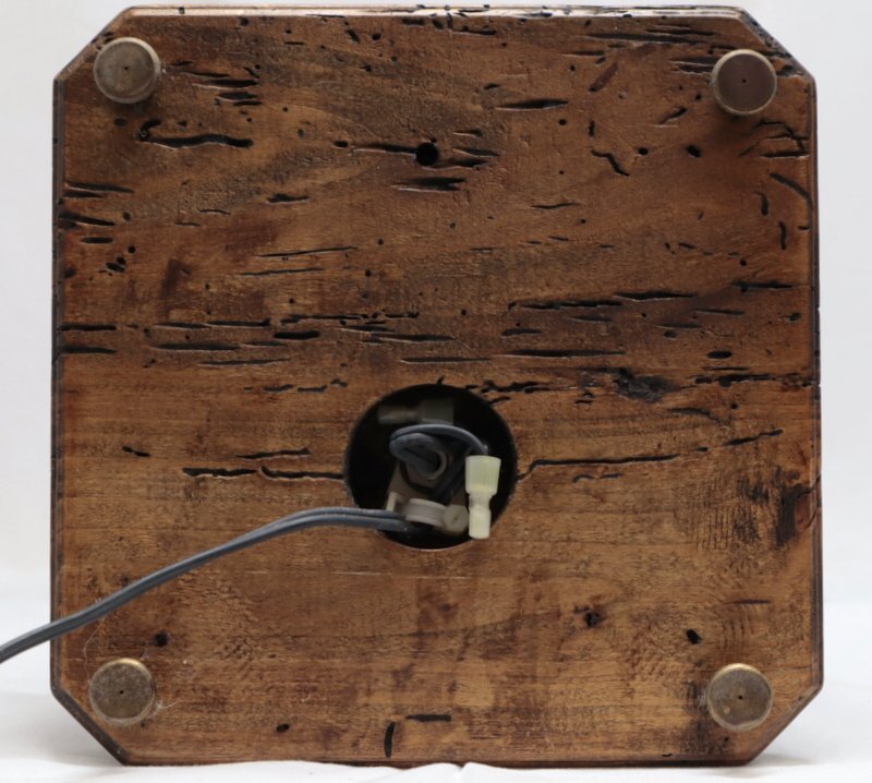 【レトロ】デスクライト コンセント式 電球 手回しカレンダー付 木製台座 アンティーク/ジャンク品/ab4646の画像7