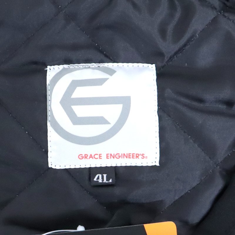 【GRACE ENGINEERS/グレースエンジニアーズ】インナーツナギ 長袖 ブラック GE-2040 4L 防寒着 オーバーオール 作業服 未使用/is0255_画像5