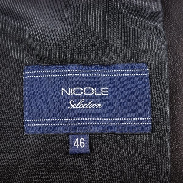 新品1円～★定価3.1万 ニコル セレクション NICOLE selection メンズ 羊革 ラムレザー ジャケット 46 M ワイヤーカラー 本物 ◆6044◆_画像10