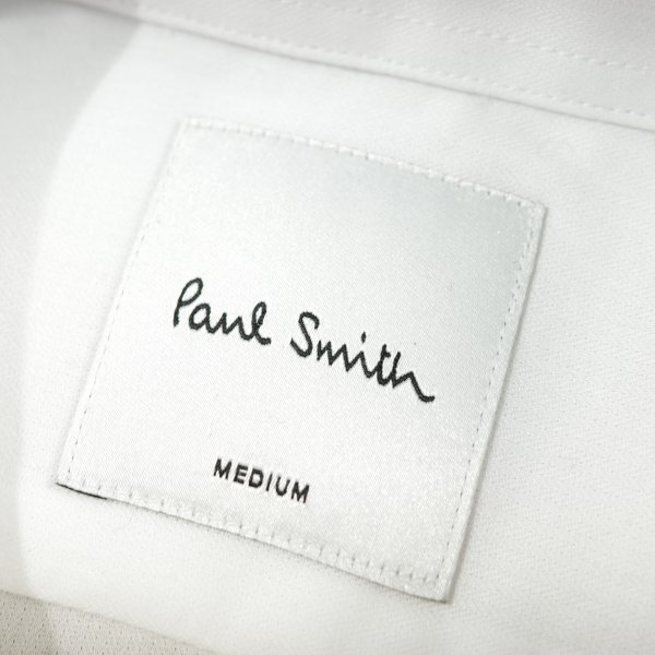 未使用1円～★定価1.9万 ポールスミス Paul Smith 長袖 マイクロヘリンボーン ドレスシャツ M 白 正規店本物 ◆7185◆_画像8