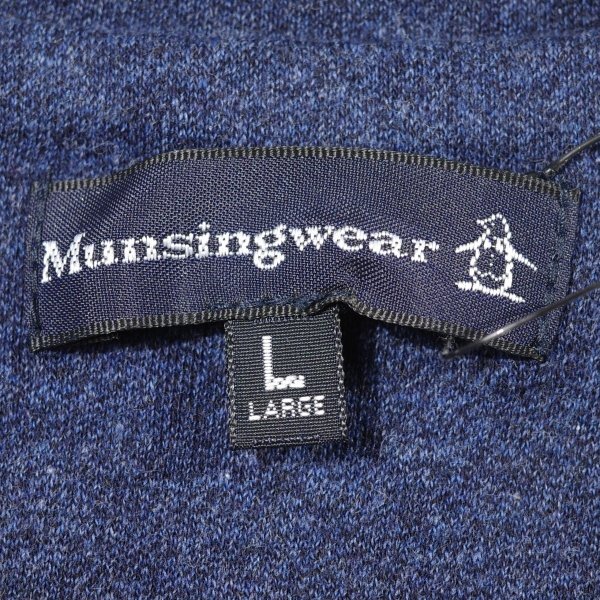  новый товар 1 иен ~*Munsingwear Munsingwear одежда мужской длинный рукав с высоким воротником Logo трикотажный джемпер с длинным рукавом тренировочный M серый *7295*