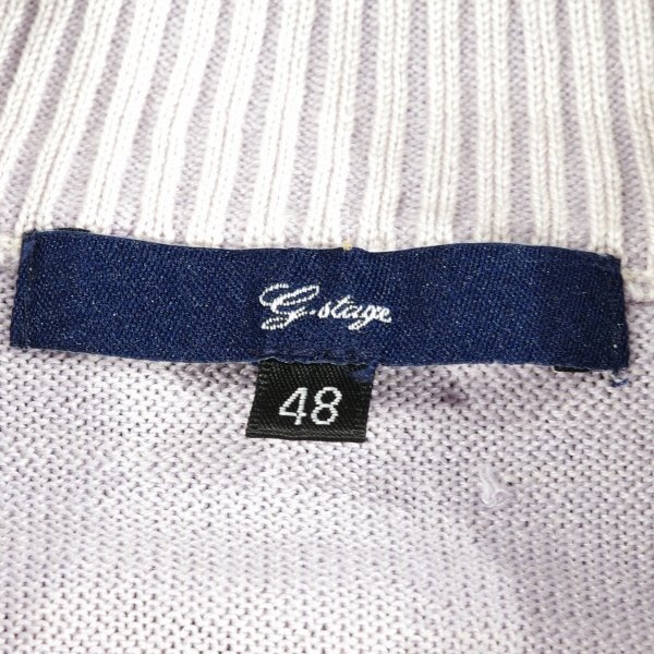  новый товар 1 иен ~* обычная цена 1.4 десять тысяч g-stageji- stage мужской шерсть шерсть 100% pre -ting плетеный Zip вязаный свитер 46 M Golf *7525*