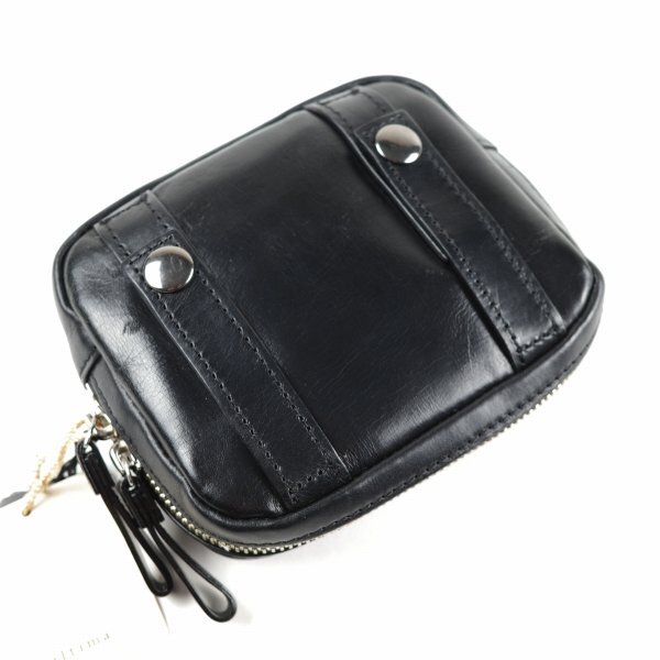  new goods 1 jpy ~*ultima TOKYOurutimato-kyo- men's cow leather leather belt bag waist bag light weight pouch navy blue pa-no genuine article *7853*