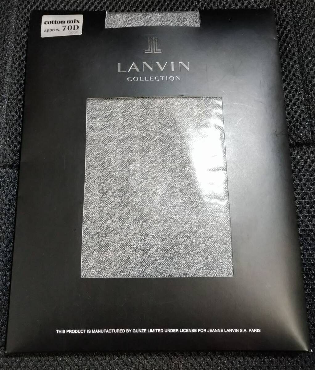 未使用 LANVIN collection ランバン ストッキング　タイツ チャコールグレー M-L 70D_画像1