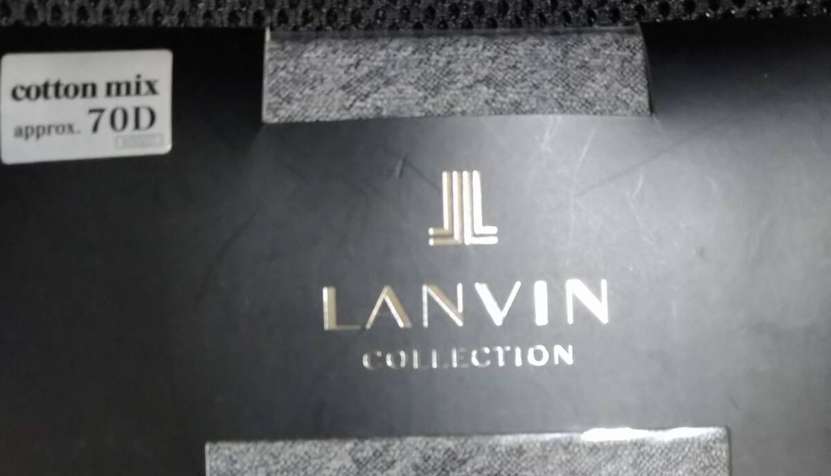 未使用 LANVIN collection ランバン ストッキング　タイツ チャコールグレー M-L 70D_画像2