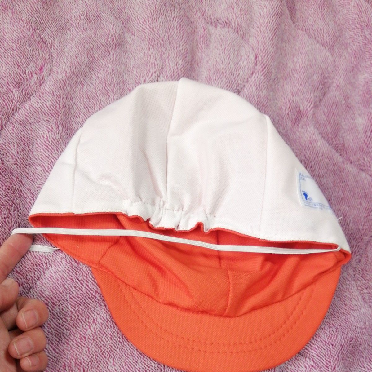 幼稚園　小学校　赤白帽子　紅白帽子　体操帽子　フットマーク　ＬＬサイズ(頭囲59-63cm) 　ポリエステル100%　品番1220
