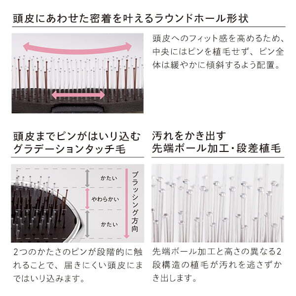 リファイオンケアブラシ ReFa ION CARE BRUSH くし ヘアブラシ 頭皮ケア ブラシ 毛穴 まとまり 洗浄 お風呂 IROIL2103 RV2212 薄毛 髪の毛_画像4