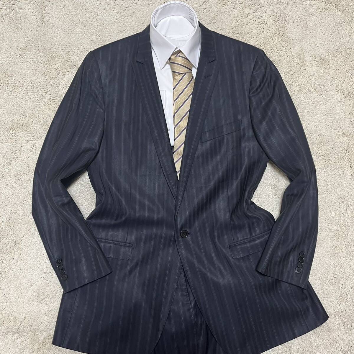 XXL! Dolce & Gabbana [ gentleman. ..] DOLCE&GABBANA suit setup jacket navy blue navy 52 black tag 