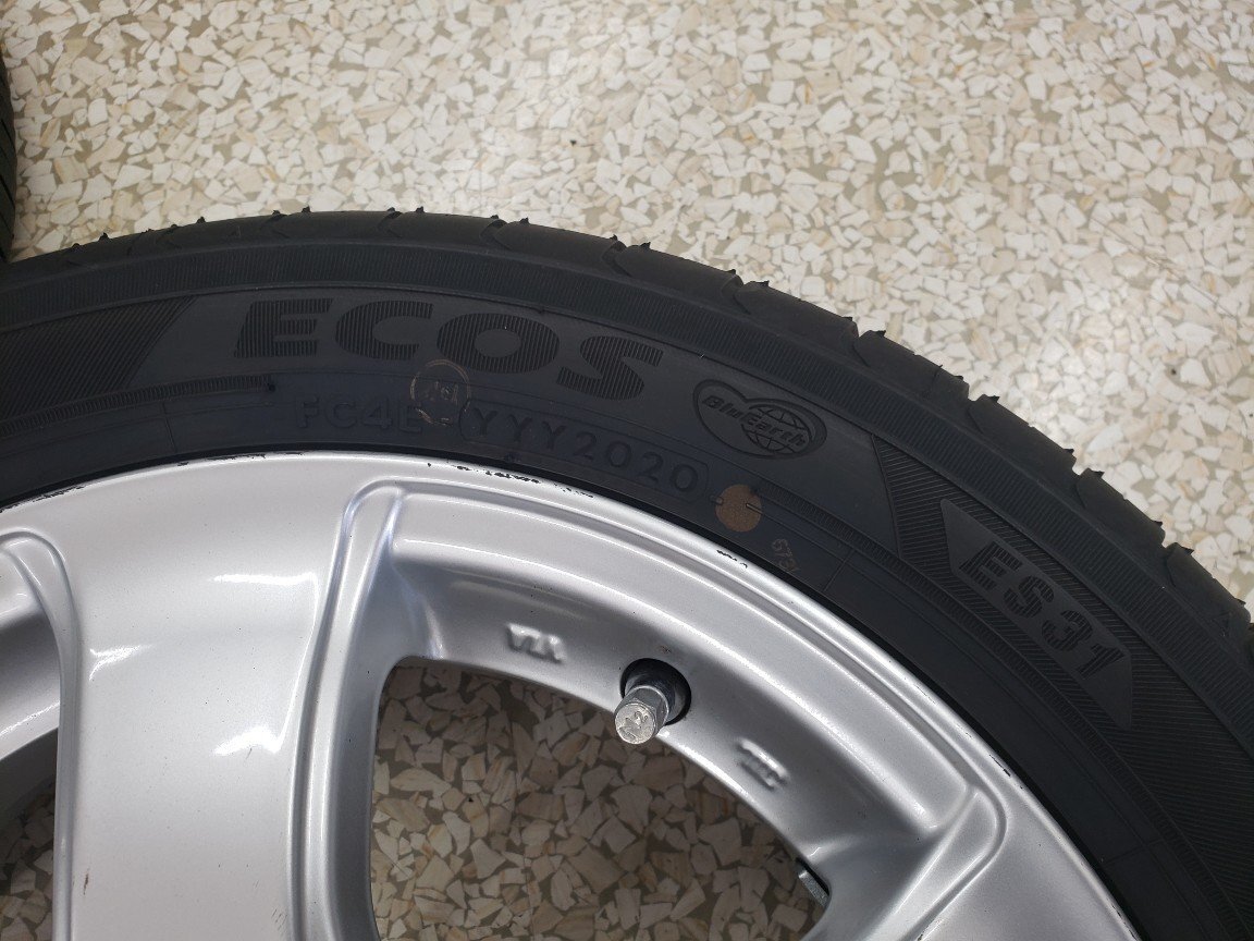 ◎傷小良品 14inc 4.5j +45 100/4H バリ溝 国産165/55R14 165/55-14 検）ワゴンR ラパン ライフ トゥデイ ルークス パレット セルボ アルト_画像4