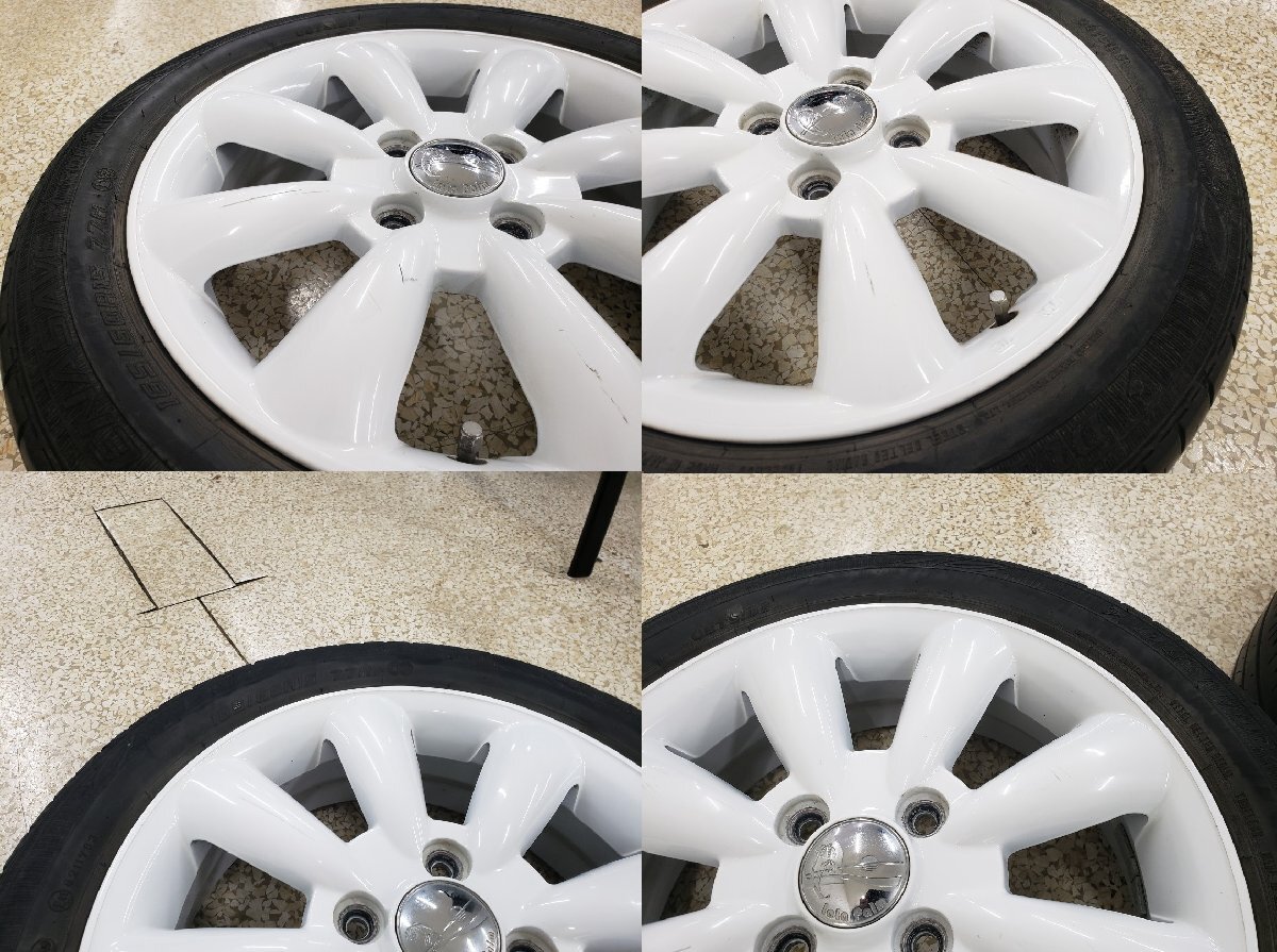 ◎傷小良品 LaLa Palm 15inc 5J +45 100/4H ホワイト おまけタイヤ付165/60R15 検)ハスラー フレア キャスト タント ラパン キャンバス_画像8