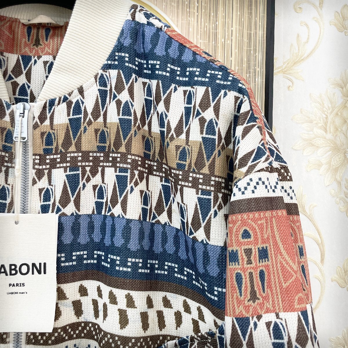 ★★個性EU製＆定価7万◆UABONI*Paris*ジャケット*ユアボニ*パリ発◆高級 長袖 ネイティブ柄 総柄 スタジャン パーカー 日常着 L/48サイズ_画像8