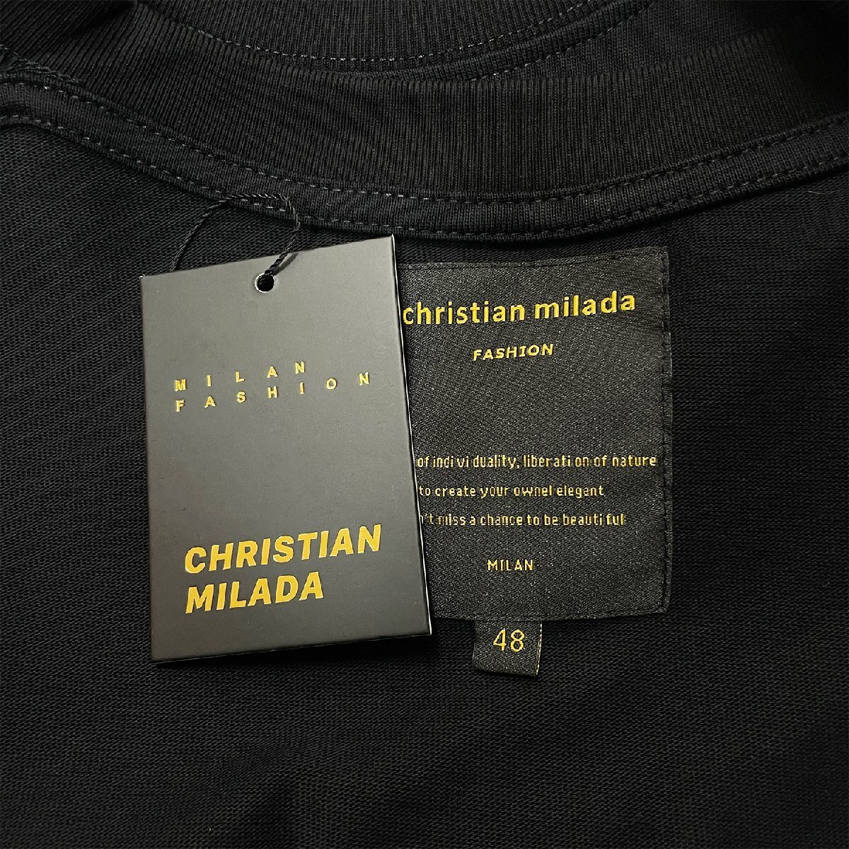 定価2万★christian milada・ミラノ発・半袖Tシャツ★上質 通気吸汗 リラックス キャラクター 可愛い トップス カットソー M/46サイズ_画像8