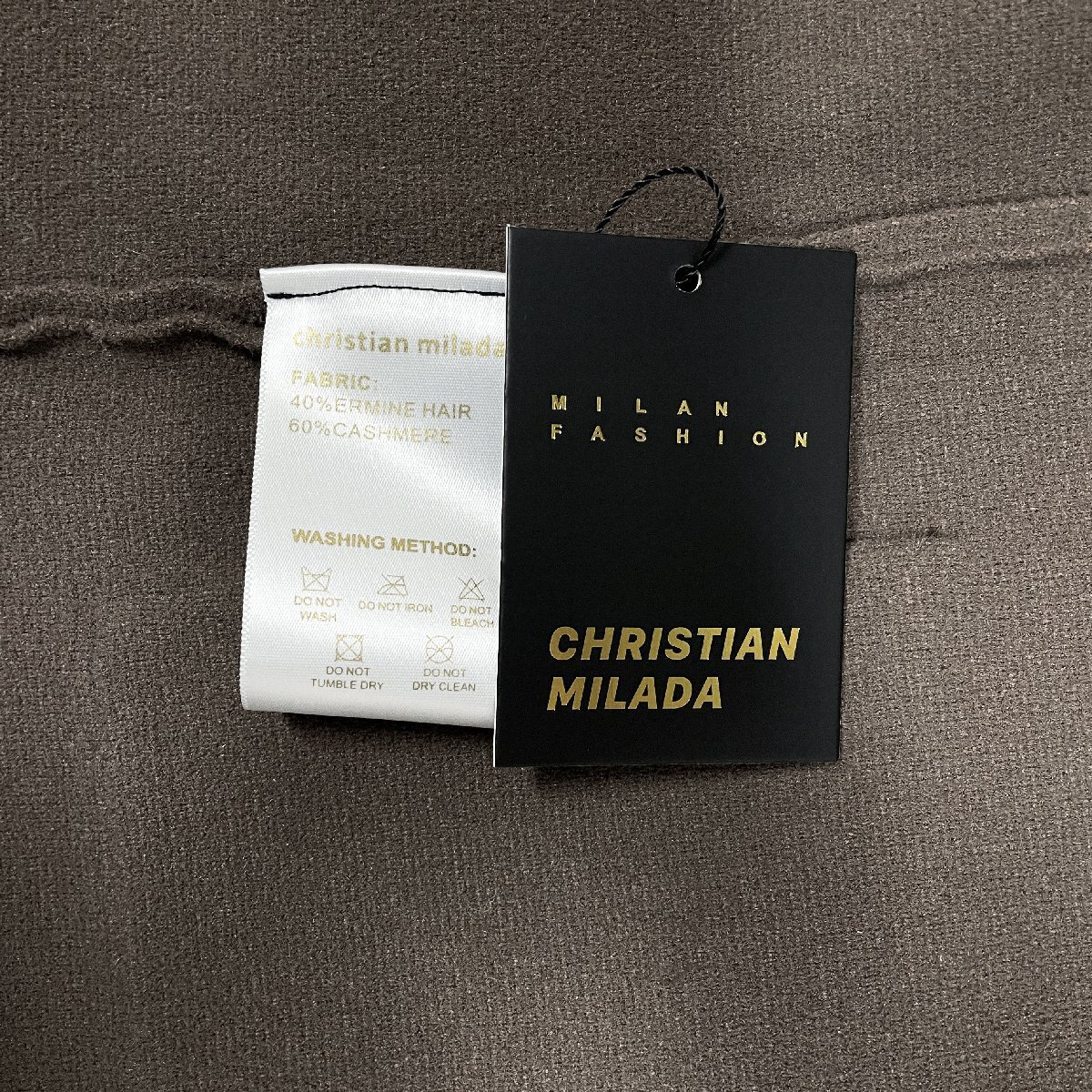 定価5万★christian milada・ミラノ発・カーディガン★上質 ミンク混 高級 ニット 保温 無地 長袖 ミニマル ユニセックス 秋冬 2XL/52_画像10