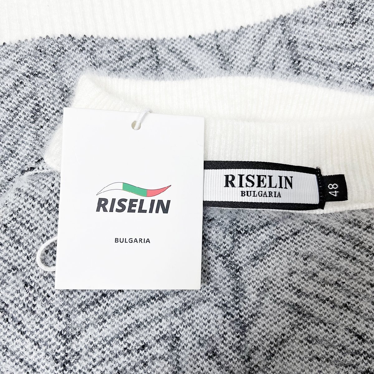 定番ヨーロッパ製※定価5万◆ブルガリア発※RISELIN セーター 上質ミンク/カシミヤ混 ふわふわ 防寒 ソフト 暖かい 丸首 総柄 上品 2XL/52_画像9