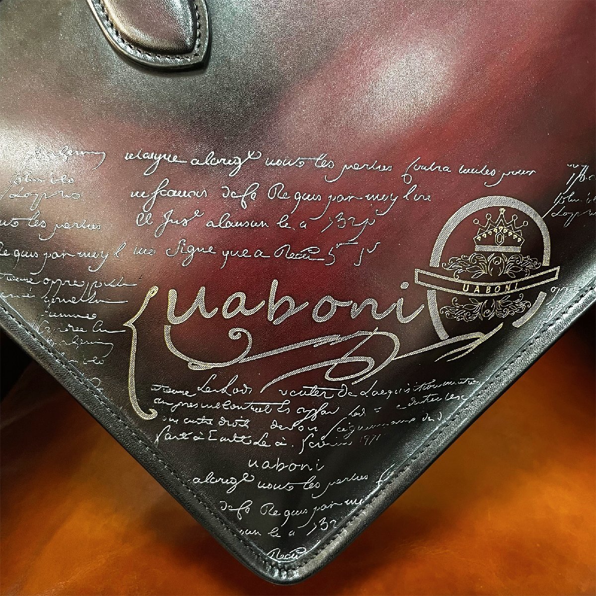 ..EU made regular price 38 ten thousand *UABONI*yuaboni* illusion. pa tea n* briefcase * business bag hand . bag tote bag original leather men's gentleman 