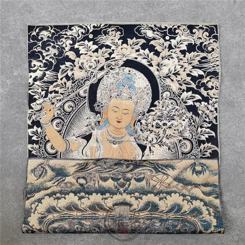 アンティークコレクション、約90ｃｍ*60cm 大判 チベットタンカ刺繍 64の画像8