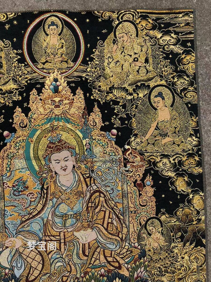 アンティークコレクション、約90ｃｍ*60cm 大判 チベットタンカ刺繍 51の画像3