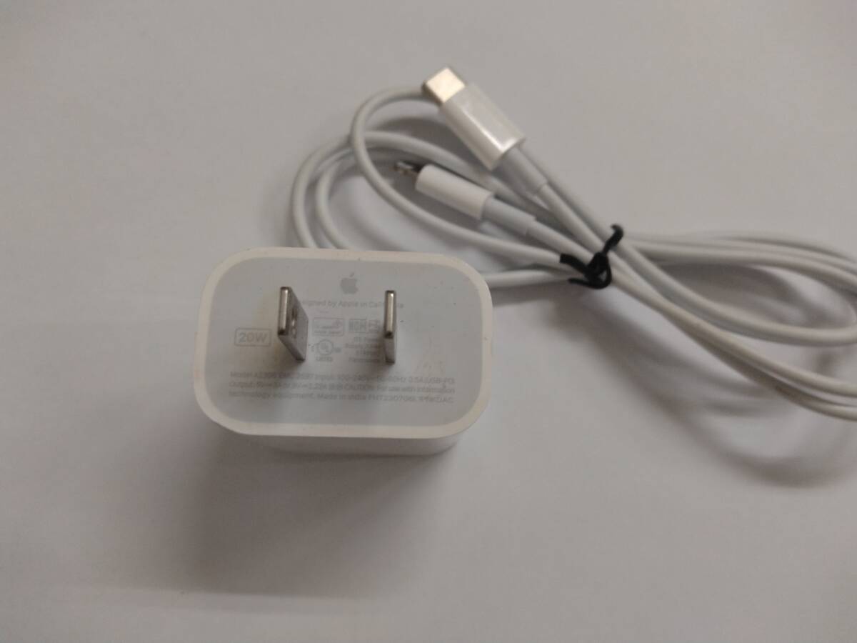 ■純正 Apple アップル 20W USB-C電源アダプタ a2305 emc 3597 USB-C - Lightning充電ケーブル  26 Cの画像1
