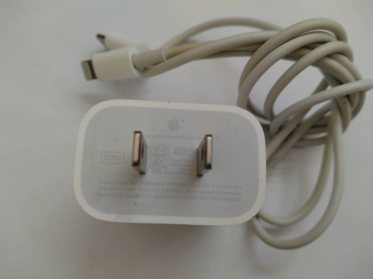 ■純正 Apple アップル 20W USB-C電源アダプタ a2305 emc 3597 USB-C - Lightning充電ケーブル  41 Cの画像1