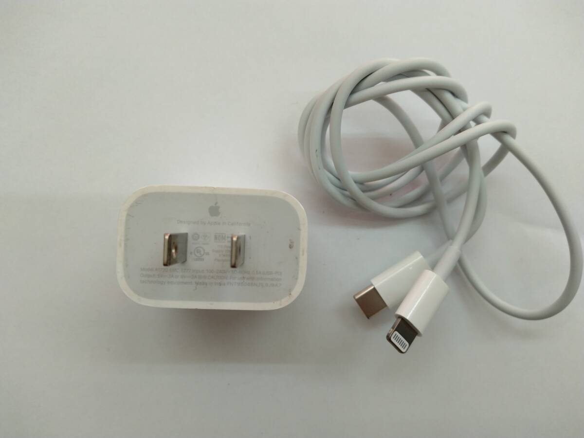 ■純正 Apple アップル 18W USB-C電源アダプタ a1720 emc 3277 USB-C - Lightning充電ケーブル 　24　C_画像1