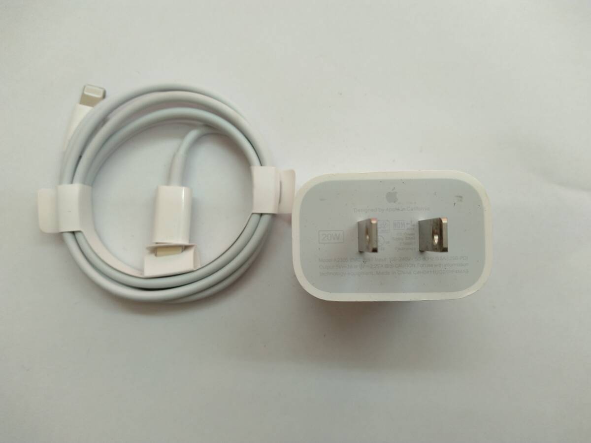 ■純正 Apple アップル 20W USB-C電源アダプタ a2305 emc 3597 USB-C - Lightning充電ケーブル  ⑦ Cの画像1