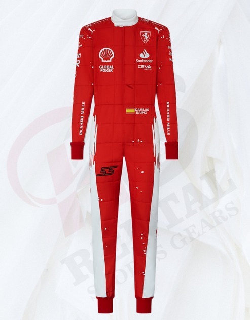 海外 高品質　送料込み　カルロス・サインツJr.　2023 フェラーリ　F1　　 レーシングスーツ　サイズ各種 レプリカ カスタム対応