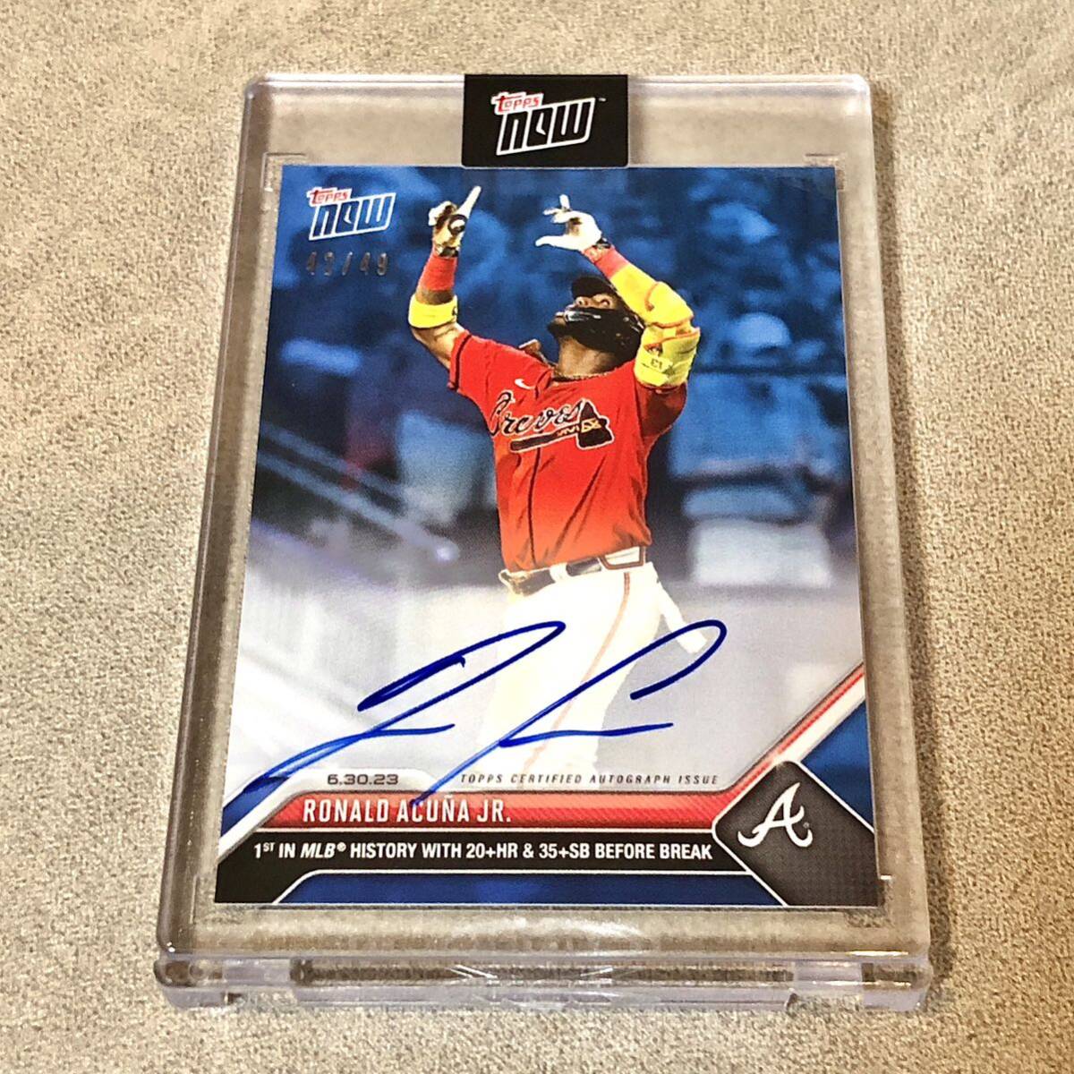 【Ronald Acuna Jr.】/49 On-Card Auto Topps Now 2023 MLBロナルドアクーニャJr.【直筆サインカード】の画像2