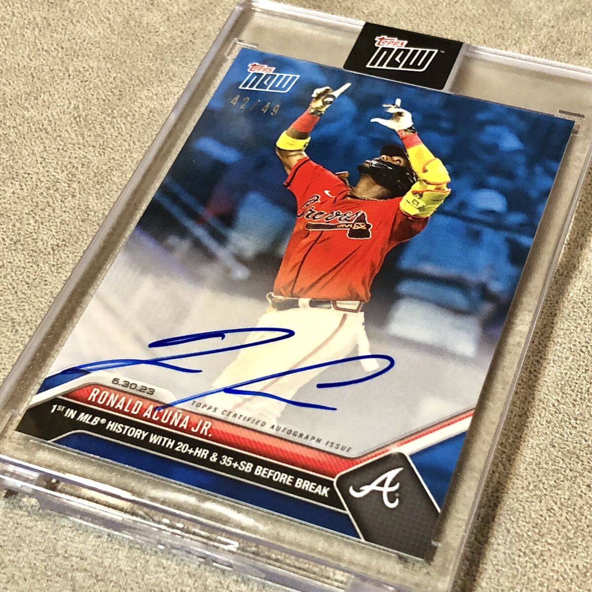 【Ronald Acuna Jr.】/49 On-Card Auto Topps Now 2023 MLBロナルドアクーニャJr.【直筆サインカード】の画像3