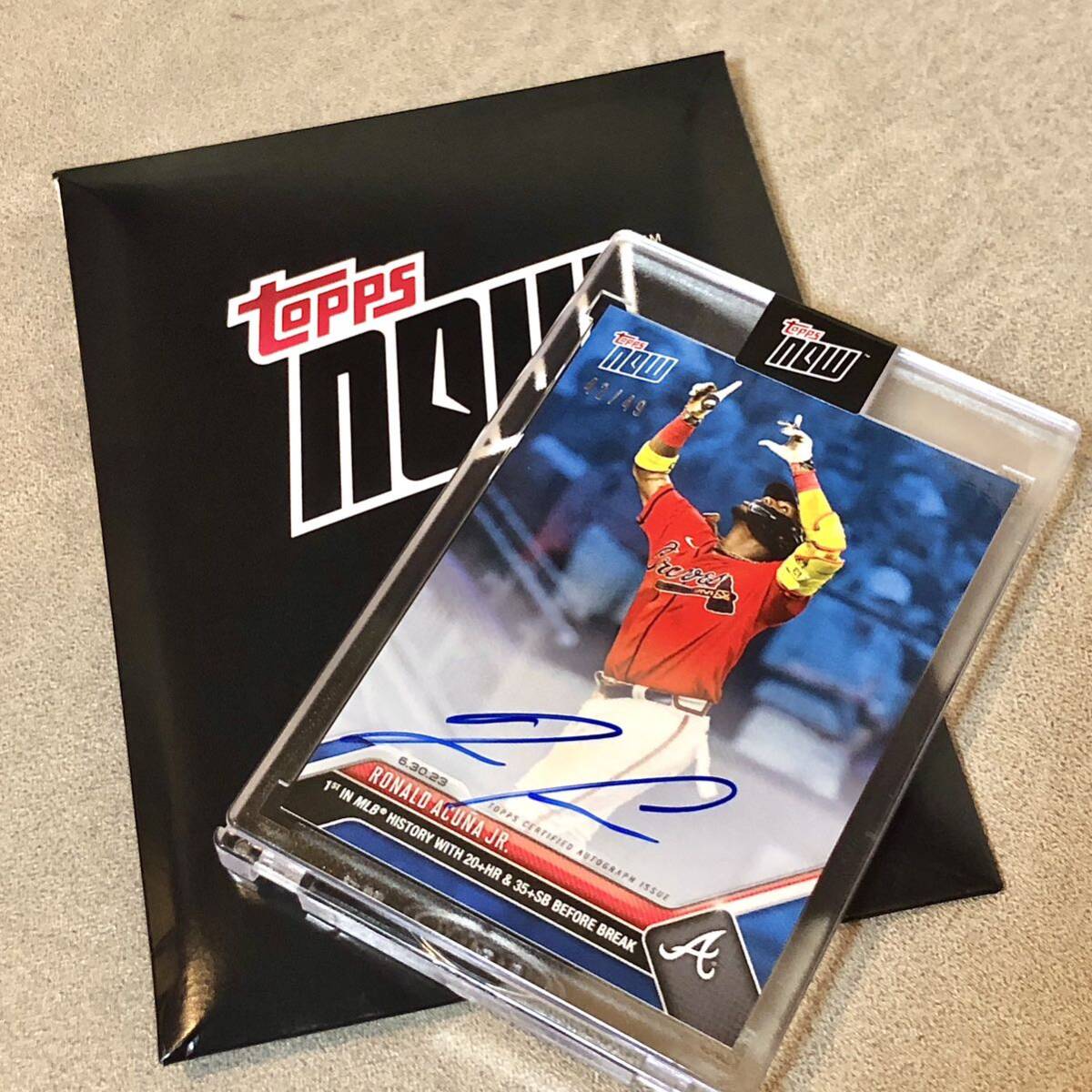 【Ronald Acuna Jr.】/49 On-Card Auto Topps Now 2023 MLBロナルドアクーニャJr.【直筆サインカード】_画像1